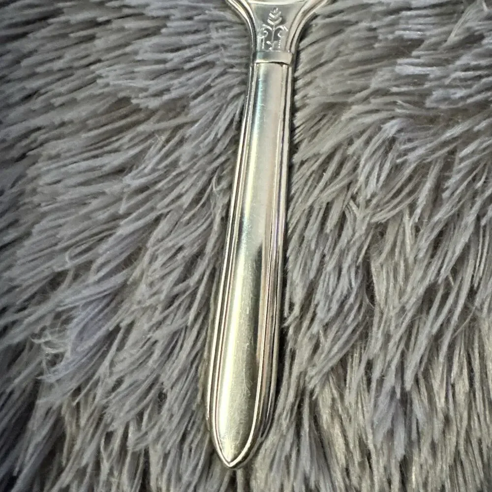 Art Deco Vintage Lime Green Enamel Hand Mirror Silver Tone Vanity